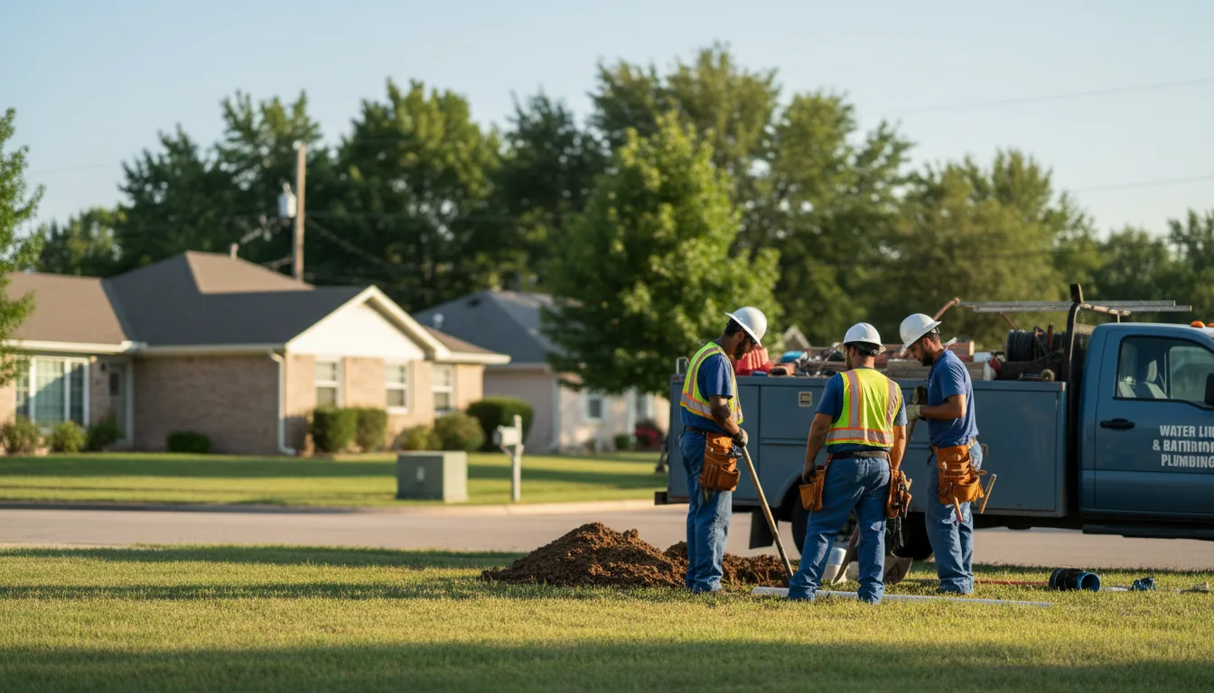 Residential water line and bathroom plumbing service in Kirvin, TX